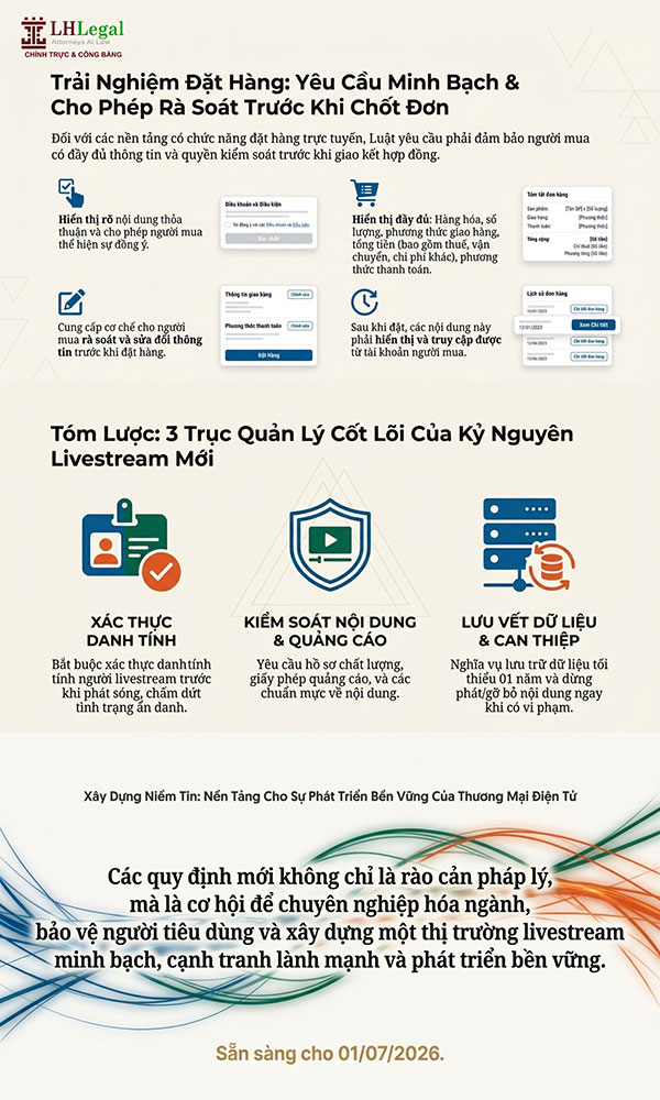 Infographic: Quy định mới về livestream bán hàng trên sàn TMĐT từ 01/7/2026