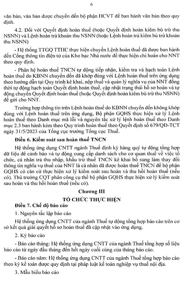 Quyết định 108/QĐ-TCT về quy trình hoàn thuế thu nhập cá nhân tự động