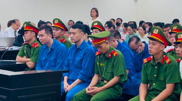 Các bị cáo tại phiên tòa