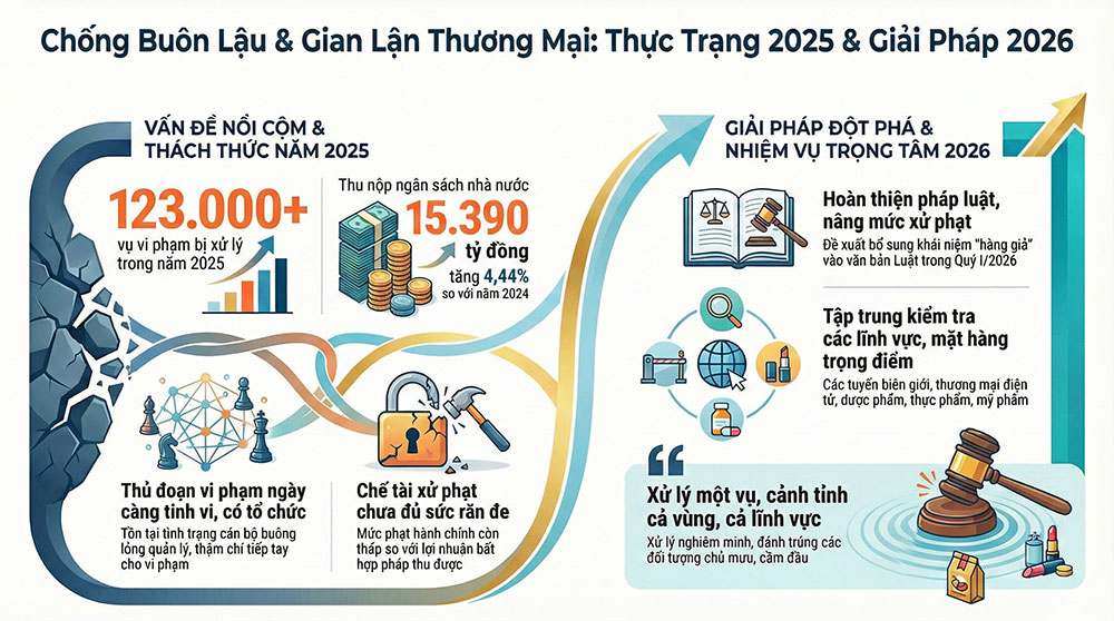 Siết chặt chế tài chống buôn lậu, gian lận thương mại và hàng giả: Hướng tới nâng mức xử phạt để đủ sức răn đe
