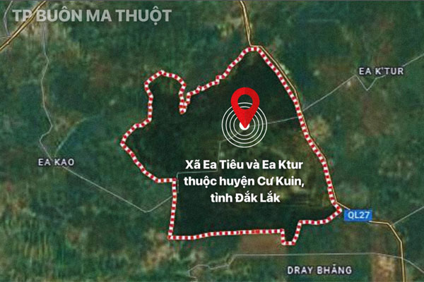 Xã Ea Tiêu và Ea Ktur cách trung tâm huyện 10km và cách TP Buôn Ma Thuột 16 km