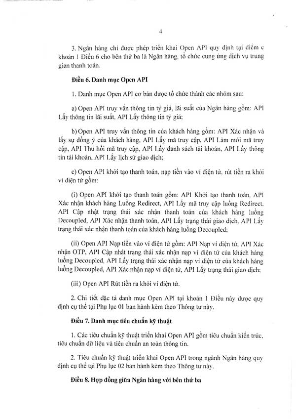 Thông tư 64/2024/TT-NHNN Về triển khai giao diện lập trình ứng dụng mở trong ngành ngân hàng