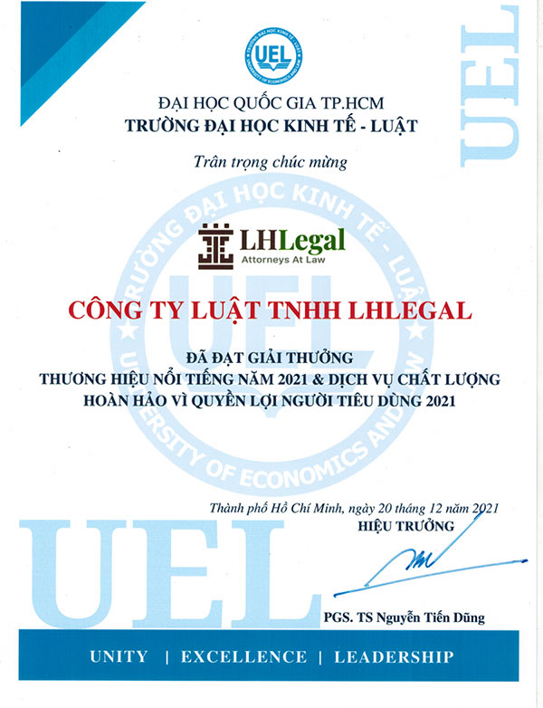 Trường Đại học Kinh tế - Luật chúc mừng LHLegal đón nhận giải thưởng Thương hiệu nổi tiếng