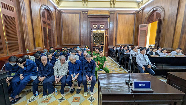 Các bị cáo tại phiên tòa