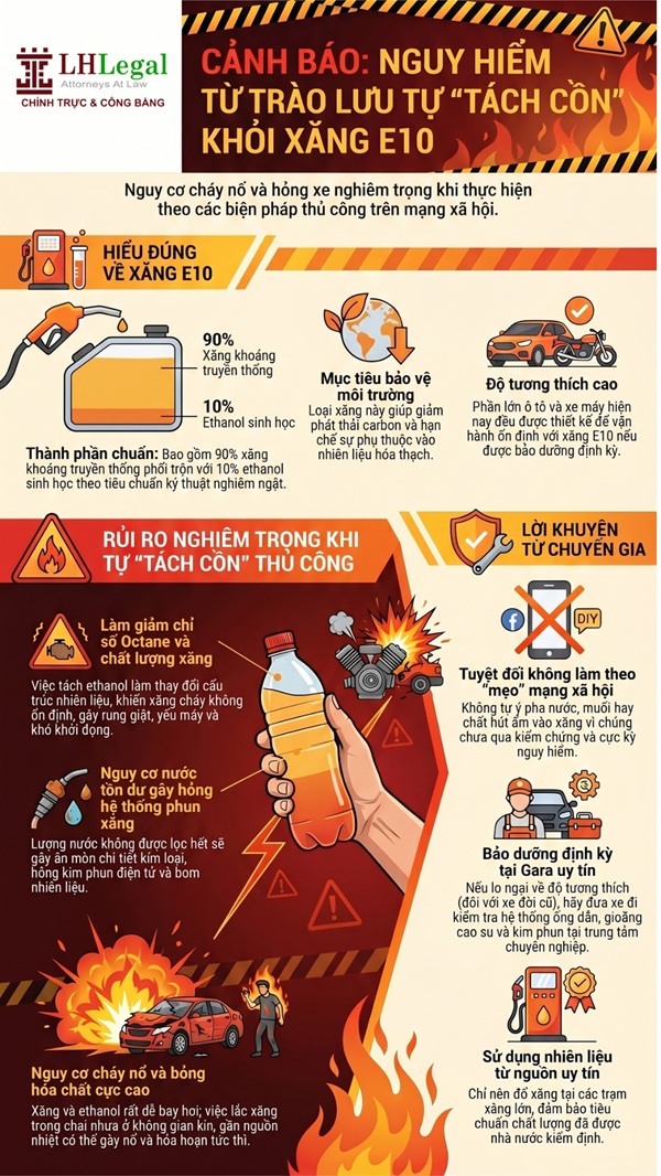 Xăng E10 và trào lưu “tách cồn”: Chuyên gia cảnh báo nguy cơ hỏng xe, cháy nổ