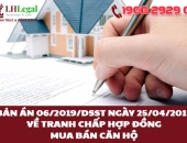 Bản án 06/2019/DSST ngày 25/04/2019 về tranh chấp hợp đồng mua bán căn hộ