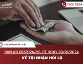 Bản án 08/2024/HS-PT ngày 30/01/2024 về tội nhận hối lộ