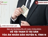 Bản án 15/2024/HS-ST ngày 11/04/2024 về tội tham ô tài sản