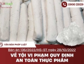 Bản án 136/2022/HS-ST ngày 28/10/2022 về tội vi phạm quy định an toàn thực phẩm