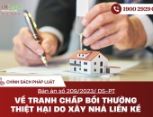 Bản án số 209/2023/ DS-PT Về tranh chấp bồi thường thiệt hại do xây nhà liền kề