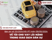 Bản án số 23/2024/HS-PT ngày 09/05/2024 về tội cho vay lãi nặng trong giao dịch dân sự