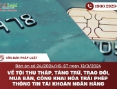 Bản án số 24/2024/HS-ST ngày 13/3/2024 về tội thu thập, tàng trữ, trao đổi, mua bán, công khai hóa trái phép thông tin tài khoản ngân hàng