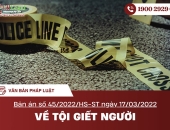 Bản án số 45/2022/HS-ST ngày 17/03/2022 về Tội giết người
