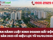 Ban hành Luật Kinh doanh bất động sản 2023 có hiệu lực từ 01/01/2025