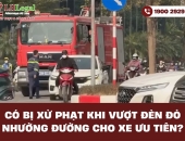 Có bị xử phạt khi vượt đèn đỏ nhường đường cho xe ưu tiên?