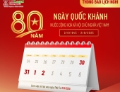 Công ty Luật TNHH LHLegal trân trọng thông báo lịch nghỉ Lễ Quốc Khánh 02/9/2025