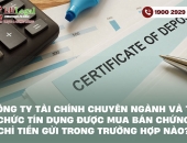 Công ty tài chính chuyên ngành và tổ chức tín dụng được mua bán chứng chỉ tiền gửi trong trường hợp nào?