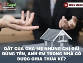 Đất của cha mẹ nhưng chị gái đứng tên, anh em trong nhà có được chia thừa kế?
