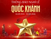 LH Legal thông báo lịch nghỉ Lễ Quốc Khánh 02/09/2026