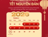 LH Legal trân trọng thông báo Lịch nghỉ Tết Nguyên Đán 2026