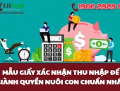 Mẫu giấy xác nhận thu nhập để giành quyền nuôi con chuẩn nhất