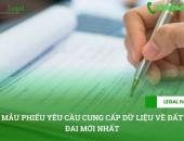 Mẫu phiếu yêu cầu cung cấp dữ liệu về đất đai mới nhất