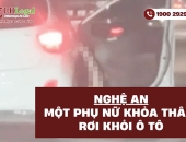 Nghệ An: Một phụ nữ khỏa thân rơi khỏi ô tô
