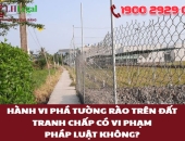 Hành vi phá tường rào trên đất tranh chấp có vi phạm pháp luật không?