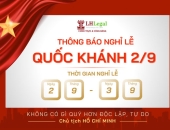 Công ty Luật TNHH LHLegal trân trọng thông báo nghỉ lễ Quốc Khánh 2/9/2024