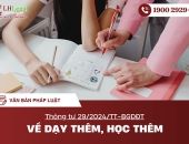 Thông tư 29/2024/TT-BGDĐT về dạy thêm, học thêm