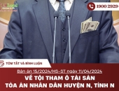 Tóm tắt và bình luận bản án 15/2024/HS-ST ngày 11/04/2024 về tội tham ô tài sản