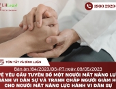 Tóm tắt bình luận bản án về tranh chấp yêu cầu chỉ định người giám hộ cho người mất năng lực hành vi dân sự